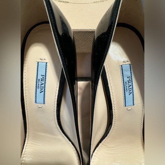 Prada Patent Leather Open Toed Stiletto Heels - Picture 2 of 9